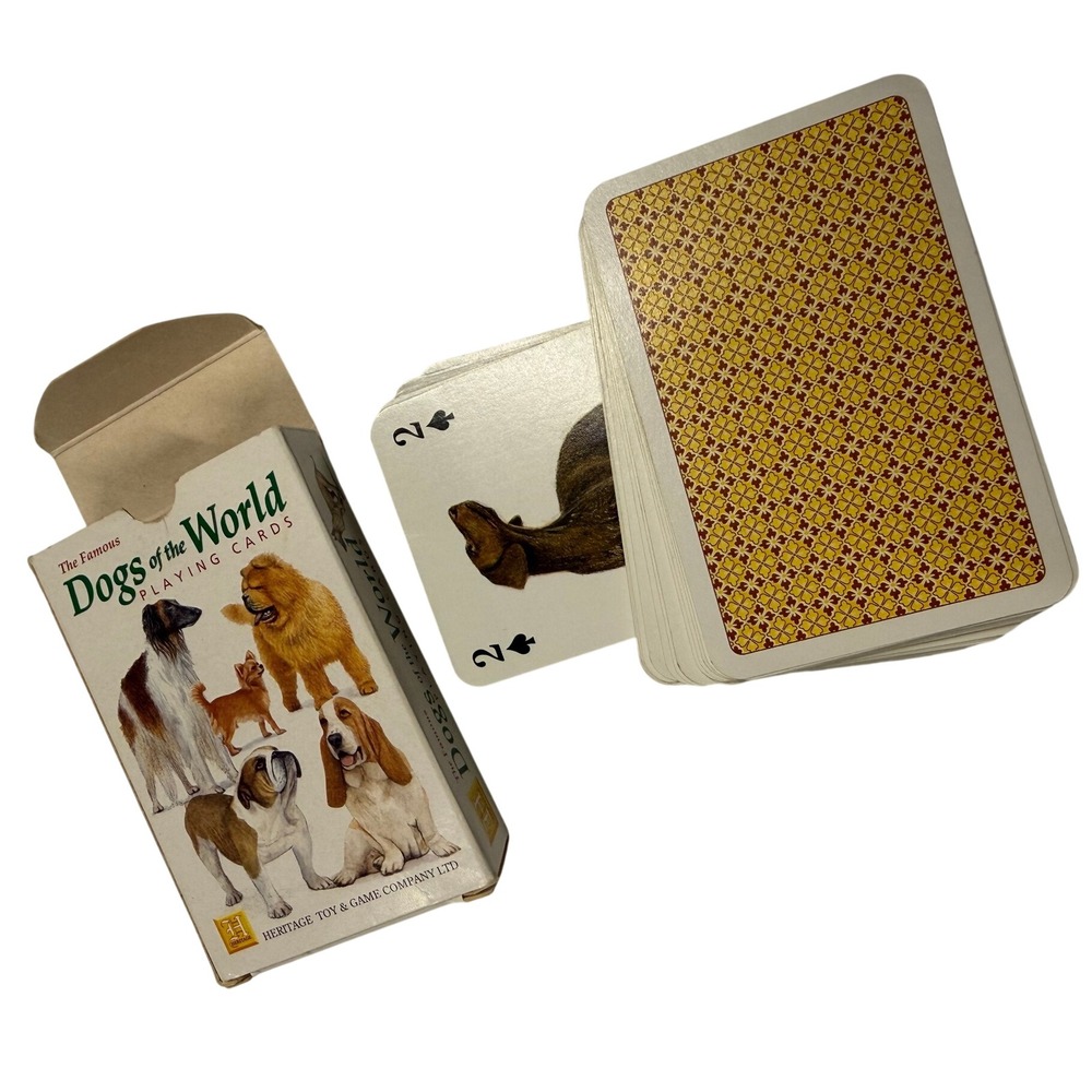 Heritage Toy & Game Dogs of the World Playing Cards Illustrated Dog Breeds Deck